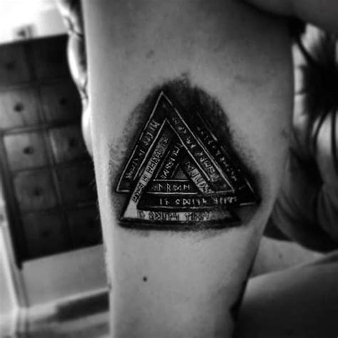 50 Valknut Tattoo Designs For Men - Norse Mythology Ink Ideas