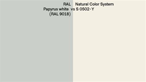 Ral Papyrus White Ral 9018 Vs Natural Color System S 0502 Y Side By