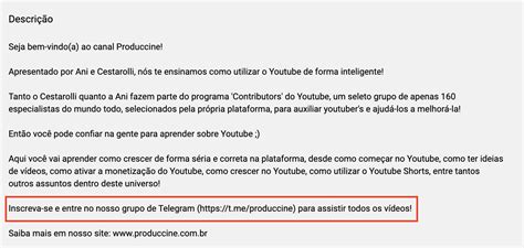 Como Criar A Melhor Descrição Para Canal No Youtube Em 2024