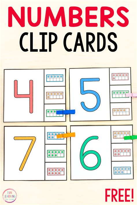 Free Printable Number Matching Clip Cards Clip Art Library