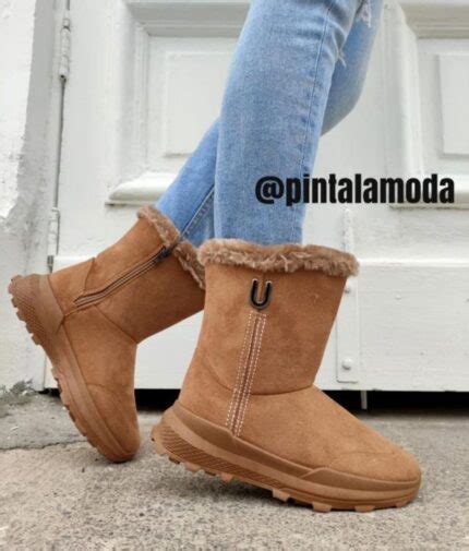 Bota Corta Forro Chiporro Camel Pinta La Moda