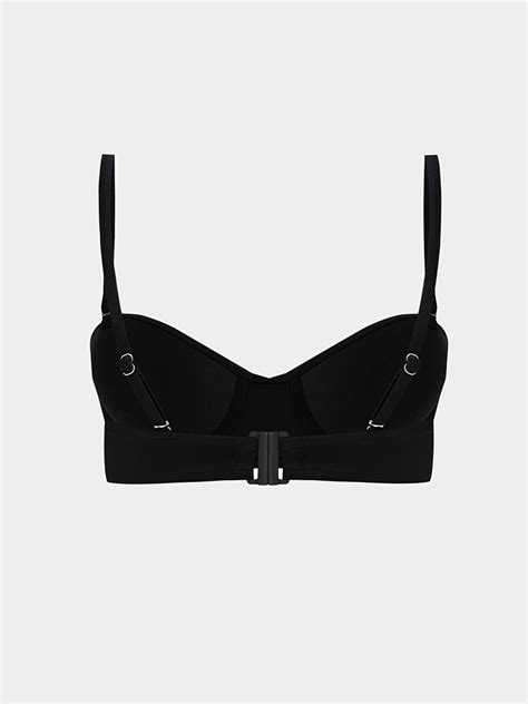 LCW DREAM Siyah Dikişli Pedli Büzgü Detaylı Kadın Bikini Üst S Z CVL LCW