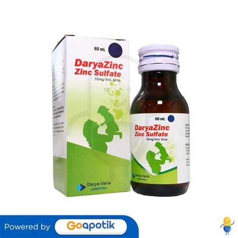 DARYAZINC SYRUP ISI 60 ML BOTOL Kegunaan Efek Samping Dosis Dan