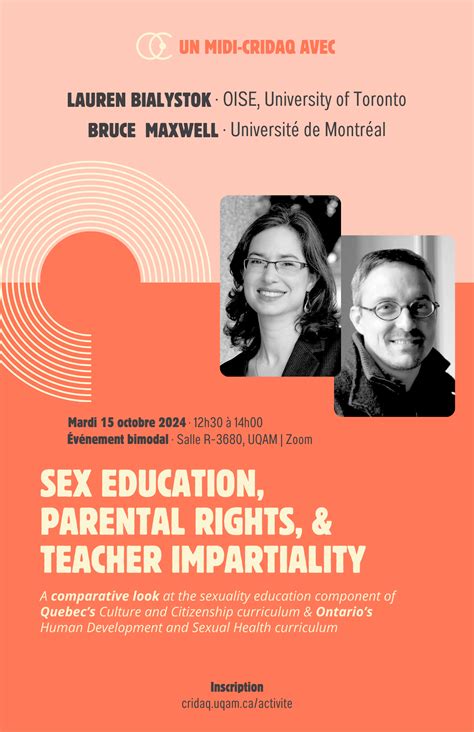 Sex Education Parental Rights And Teacher Impartiality CRIDAQ UQAM