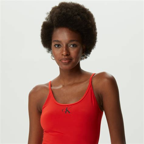 Calvin Klein Scoop Back One Piece Kadın Kırmızı Mayo KADIN Mayo Bikini SuperStep
