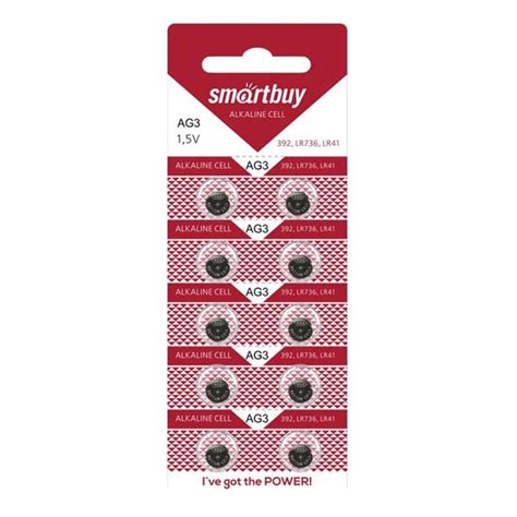 Батарейка Smartbuy, LR41 (392A, G03), Alkaline, щелочная, 1.5 В ...