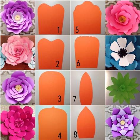 Moldes Como Hacer Flores De Papel Grandes Para Decorar Paso A Paso 89F