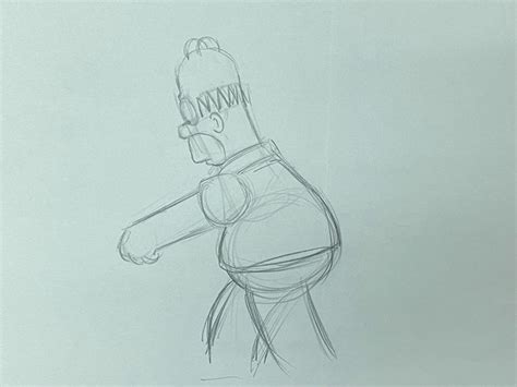 The Simpsons Original Drawing Of Homer Simpson Episode Catawiki