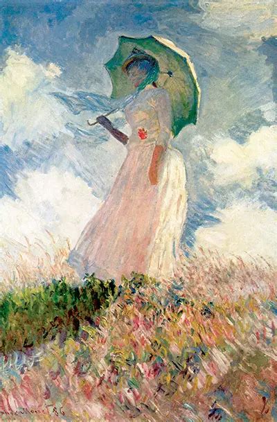 Femme à l ombrelle tournée vers la droite de Claude Monet Français