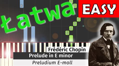 Preludium E moll F Chopin Piano Tutorial łatwa wersja NUTY W