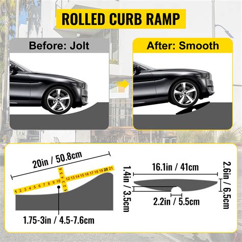 Vevor Driveway Curb Ramp Pack Channel Heavy Duty Curb Bridge