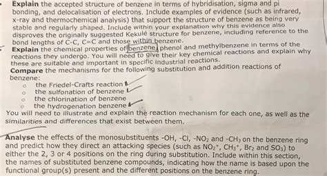 Solved Explain The Accepted Structure Of Benzene In Terms Of