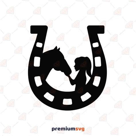 Horse And Girl Svg Horseshoe Silhouette Premiumsvg