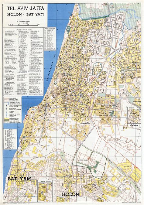 Vintage Map Of Tel Aviv Old Tel Aviv Map Tel Aviv Wall Map Etsy Hong Kong