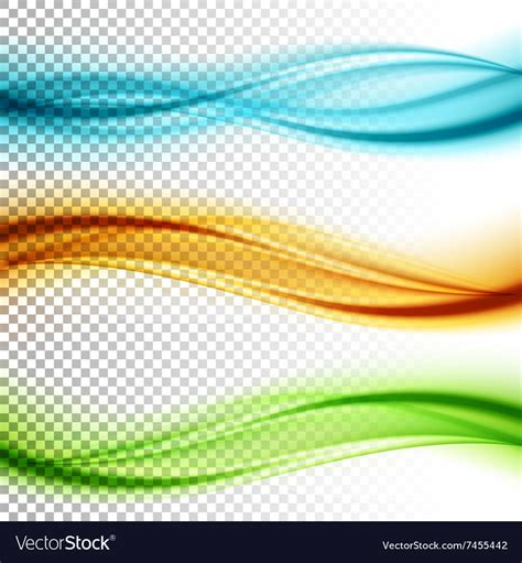 Abstract Smooth Color Wave Set On Royalty Free Vector Image