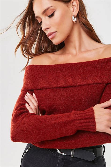 Foldover Off The Shoulder Sweater In 2020 Sweaters Hot Outfits Off The Shoulder