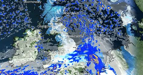 UK Weather New Map Shows 251 Miles Of Snow And Rain Covering Entire