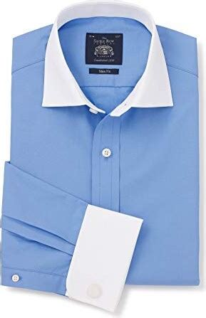 The Savile Row Company London Men S Slim Fit Cotton Poplin Long Sleeve