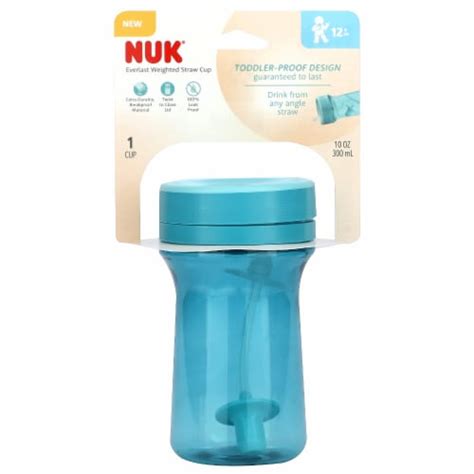 NUK Everlast Weighted Straw Cup 12 Months Teal 10 Oz 300 Ml 1