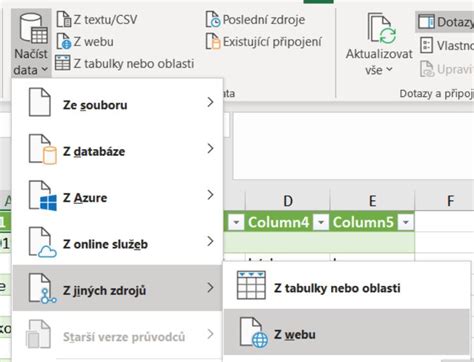 Načítání dat z webu Power Query Excel Školení konzultace