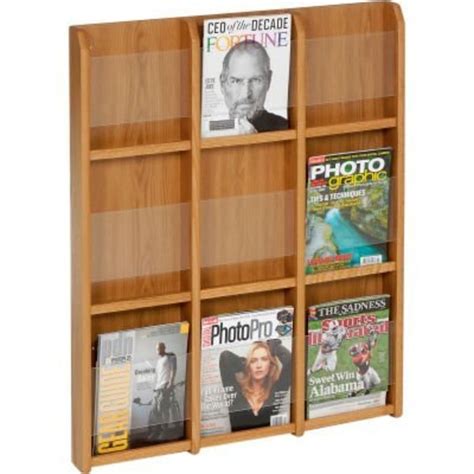 Wooden Mallet Magazine Brochure Oak Acrylic Wall Display