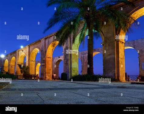 The Night View Of The Upper Barrakka Gardens Terraced Arches In