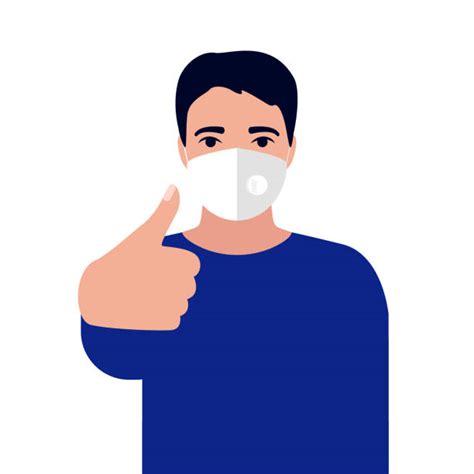 Person Wearing Mask Thumbs Up Illustrations Royalty Free Vector