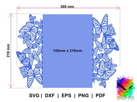 Butterfly Laser Cut Invitation Template Svg Dxf Eps Png Pdf Etsy