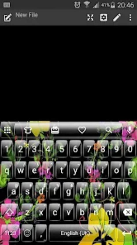 Emoji Keyboard Glass BlackFlow для Android Скачать