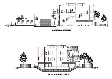 Bungalow Front Elevation Drawing Presented In This Autocad File