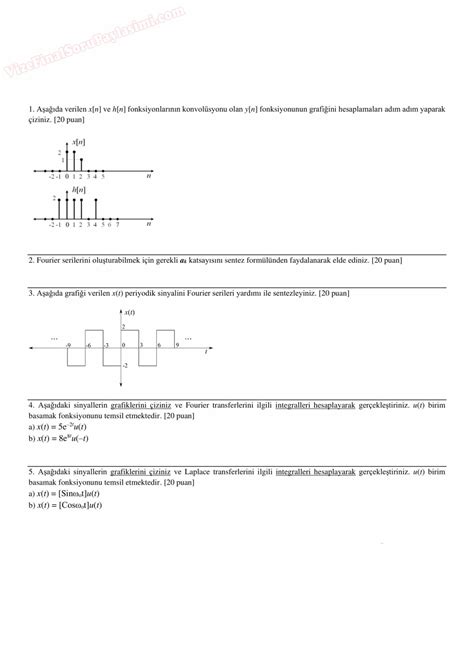 Sinyaller ve sistemler soru çözümüne yardım Vize ve Final Soruları