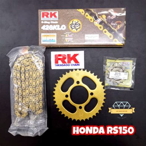 HONDA RS150 O RING 428 SBK SPROCKET RK GOLD CHAIN FULL SET Shopee