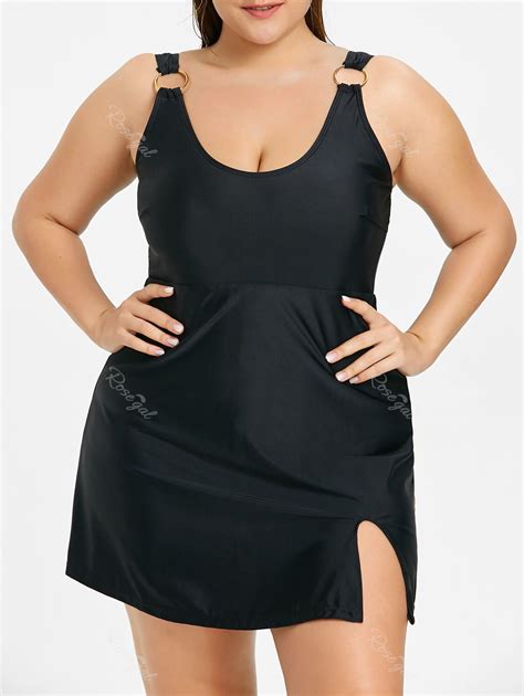 36 Off One Piece Plus Size Skirted Swimsuit Rosegal