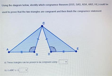 Using The Diagram Below Identify Which Congruence Theo Math