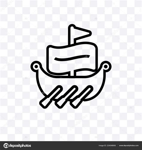 Trireme Vector Linear Icon Isolated Transparent Background Trireme