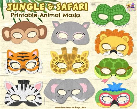 Jungle animal printable masks – Artofit