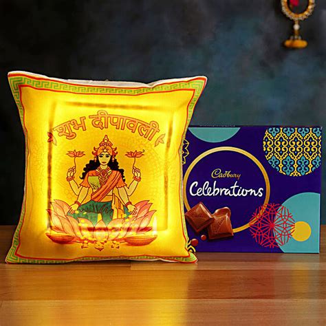 Buy Send Lakshmi Maa LED Cushion Cadbury Celebrations Online FNP