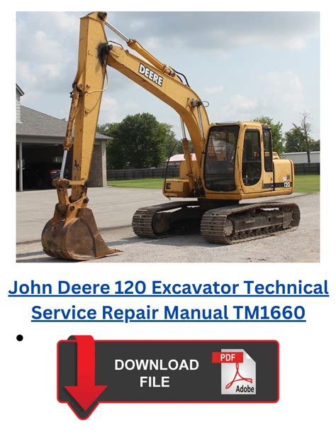 John Deere 120 Excavator Technical Service Repair Manual TM1660 by ...