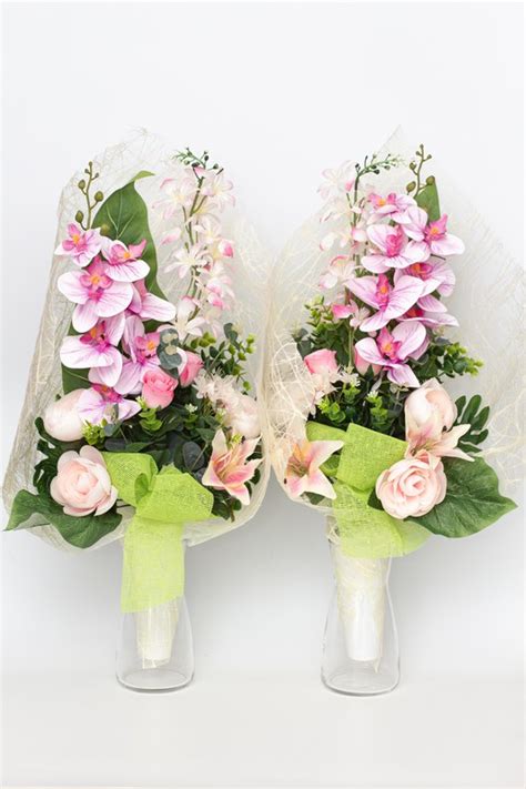 Bouquet De Fleurs Pour Cimeti Re En Rose Et Blanc Oh Myflor