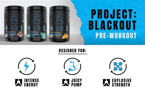 Amazon Ryse Project Blackout Pre Workout Pump Energy And