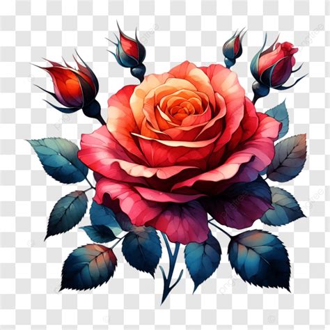 Water Color Rose Flower Water Color Rose Flower PNG Transparent