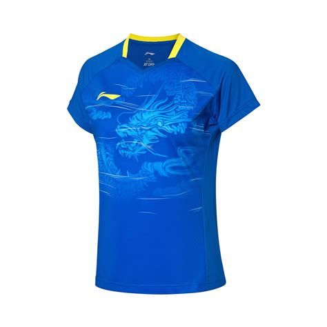 Li Ning Women S T Shirt AAYQ052 1 Crystal Blue Tabletennis11 TT11