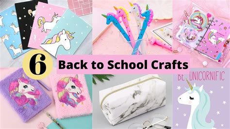 6 Diy Unicorn School Supplies Notebook Design And Back To School