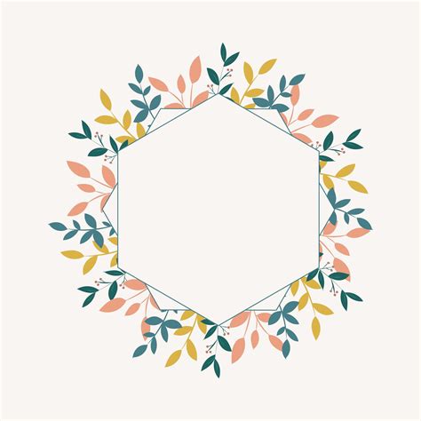 Abstract Botanical Frame Template Vector A95