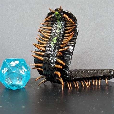 3D Print of Arthropleura rear up 1-20 scale pre-supported prehistoric animal by MrVisterMinis