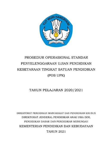 Prosedur Operasional Standar Ujian Pendidikan Kesetaraan Pkbm Pelita