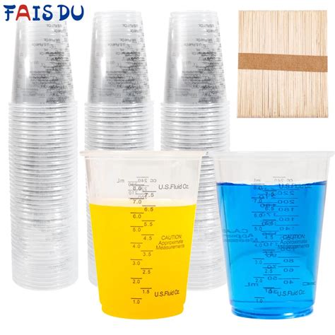 Fais Du Oz Disposable Measuring Cups With Stirring Sticks Plastic