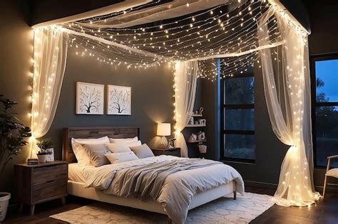 Premium Photo Diy Fairy Light Canopy Bed