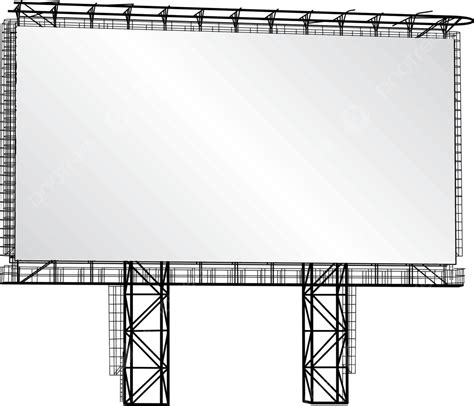 Vector Illustration Of A Steel Structure Billboard Silhouette Vector