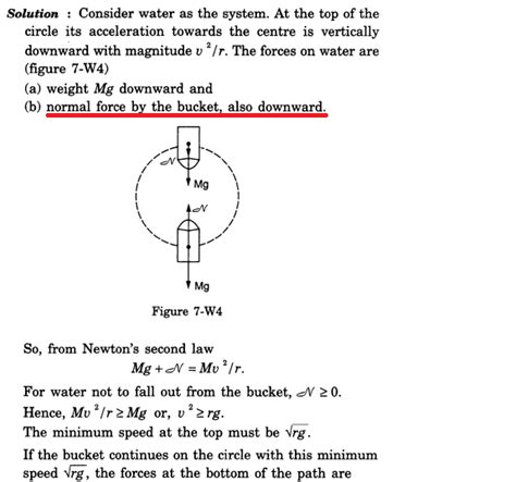 Homework And Exercises Rotating The Bucket In Circular Motion Without